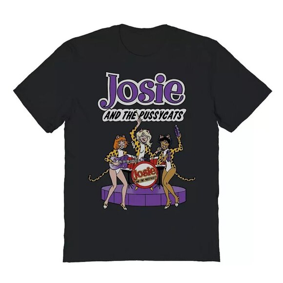 Josie & the Pussycats T-Shirt Men's 2XL Black Purple Short Sleeve NWOT Gildan - Picture 1 of 13